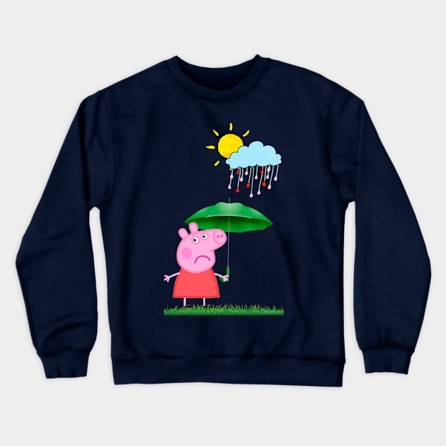 Funny pig with umbrella Crewneck Sweatshirt by LAV77